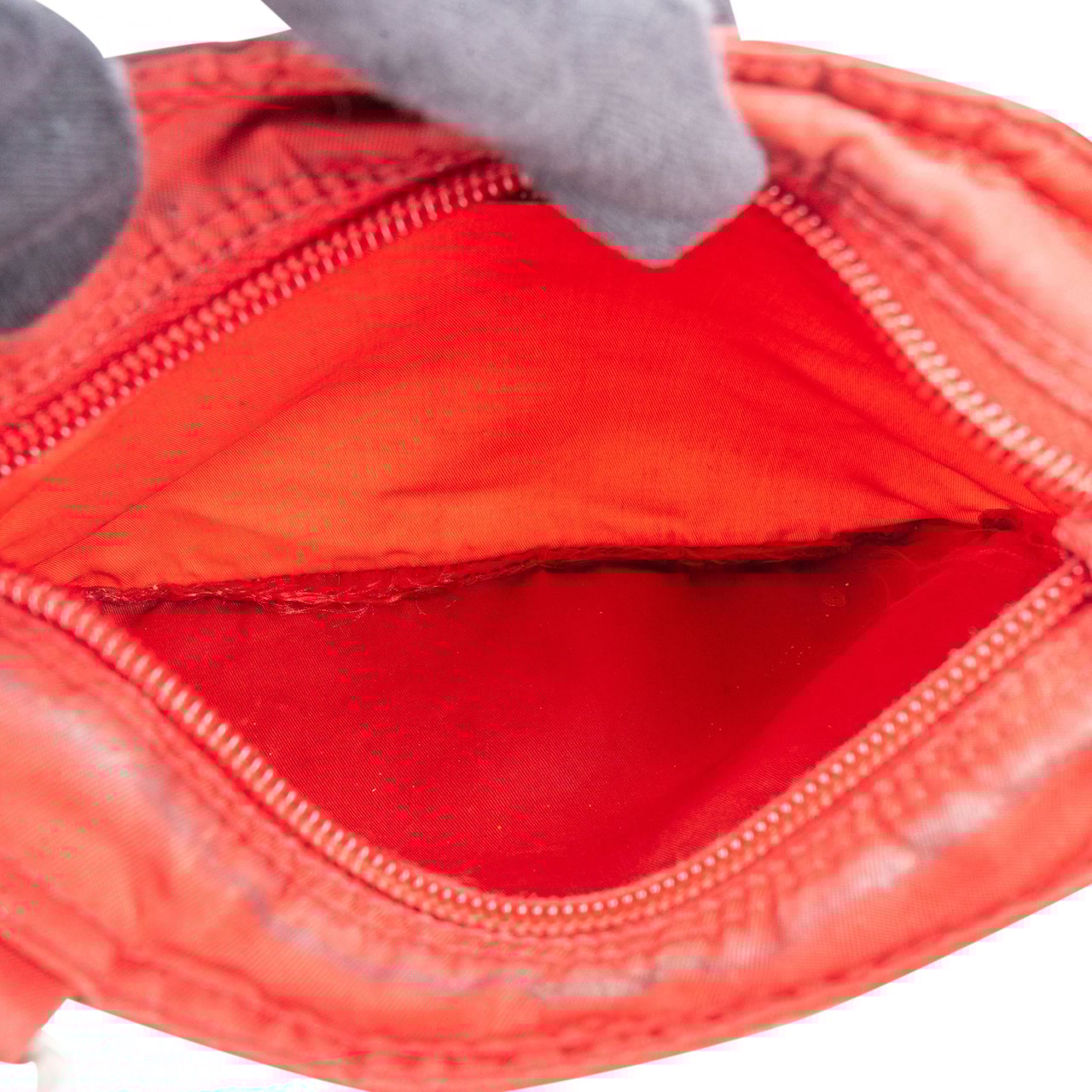 Prada Prada Red Nylon Triangle Crossbody Side Bag Rood