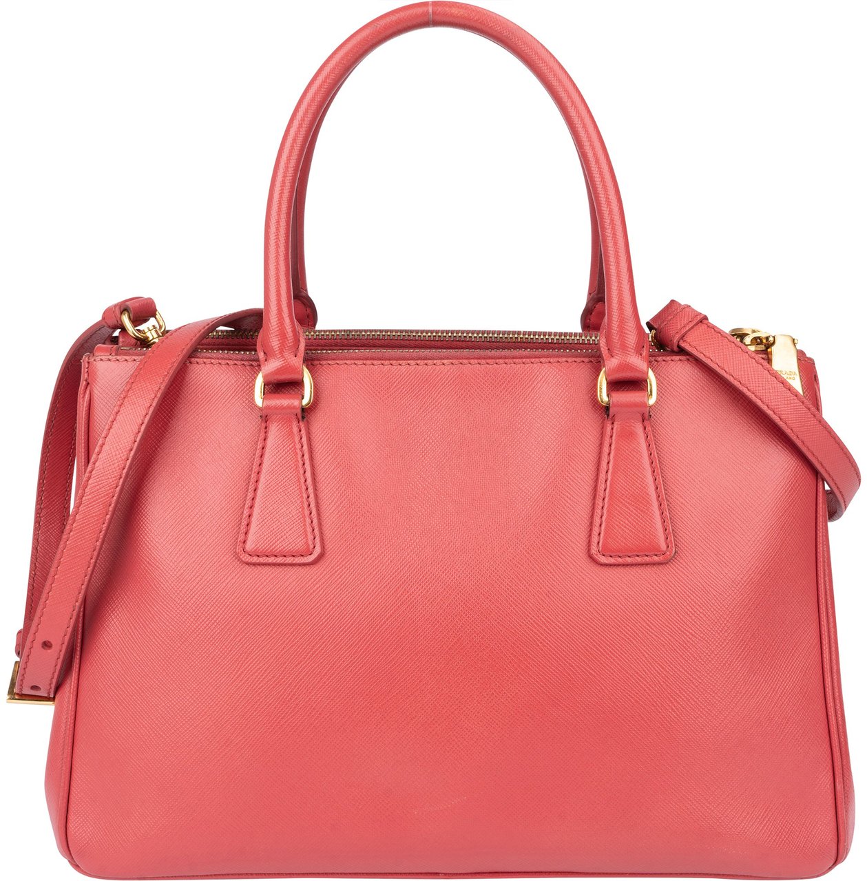 Prada Prada Saffiano Leather Galleria Handbag Rood