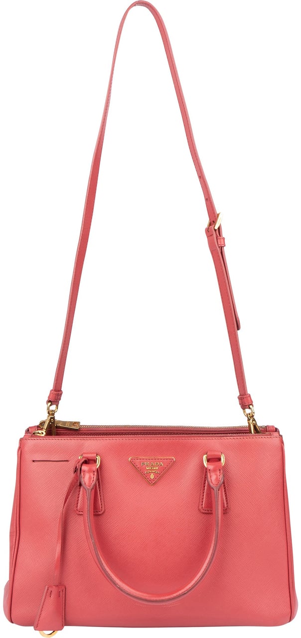 Prada Prada Saffiano Leather Galleria Handbag Rood