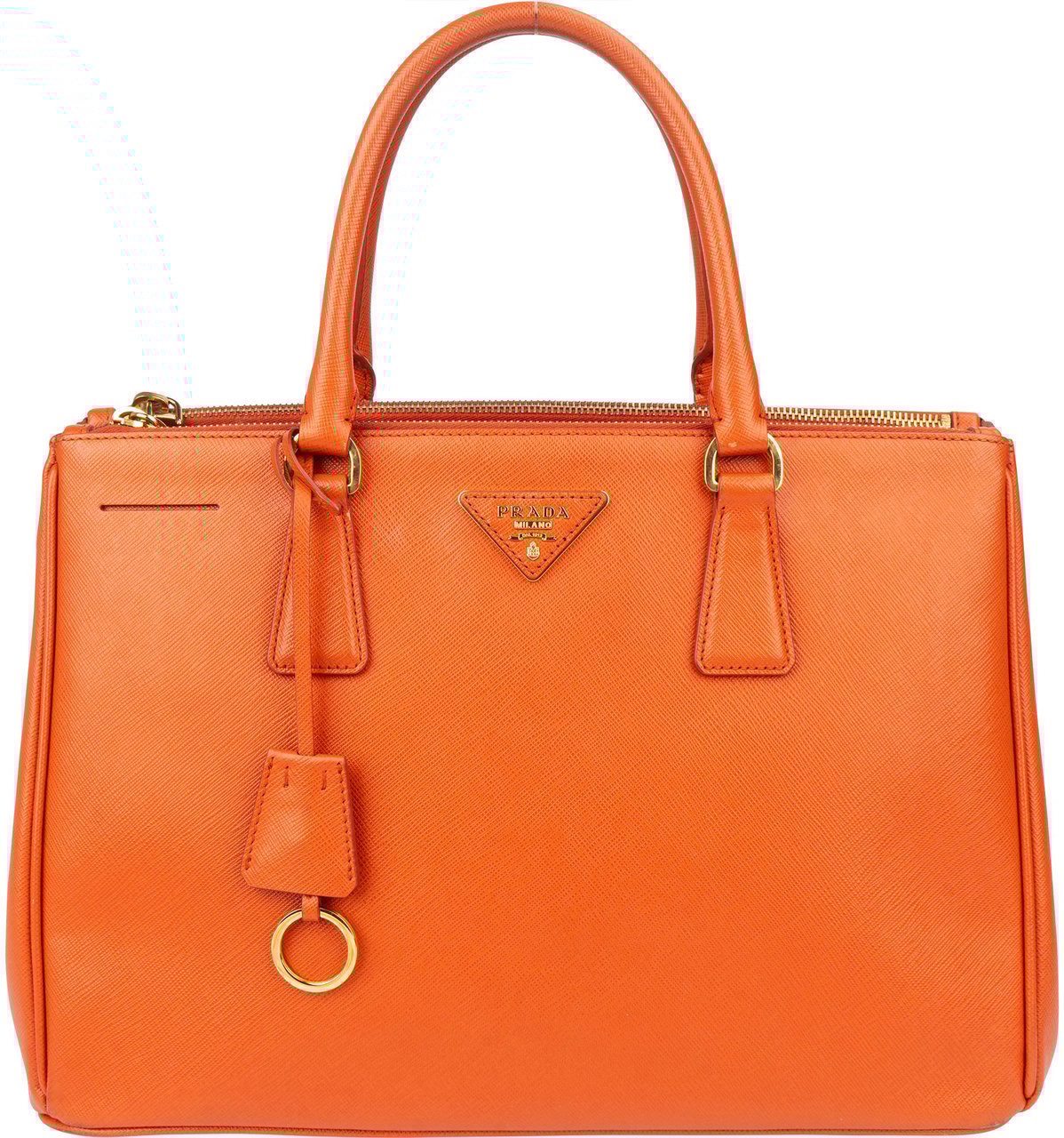 Prada Prada Orange Saffiano Leather Galleria Handbag Oranje