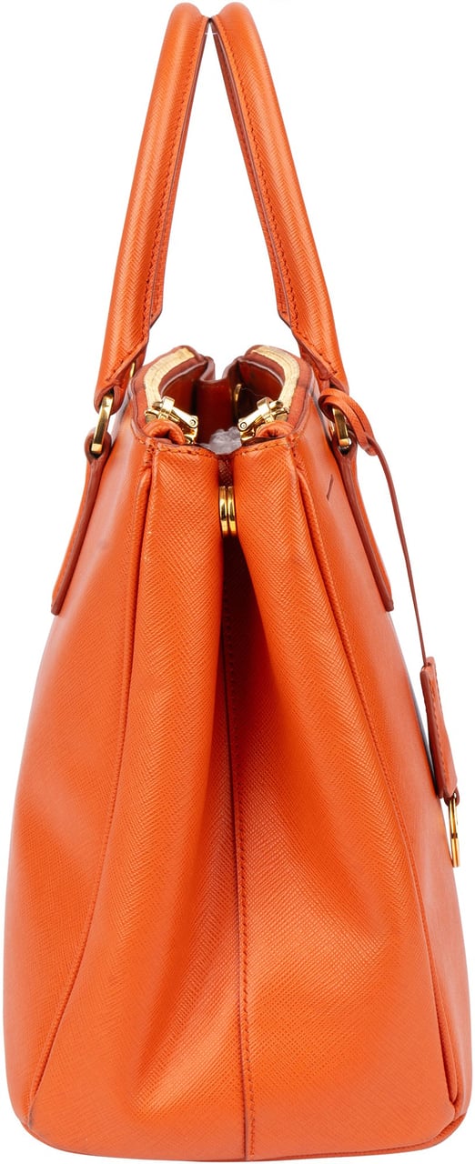 Prada Prada Orange Saffiano Leather Galleria Handbag Oranje