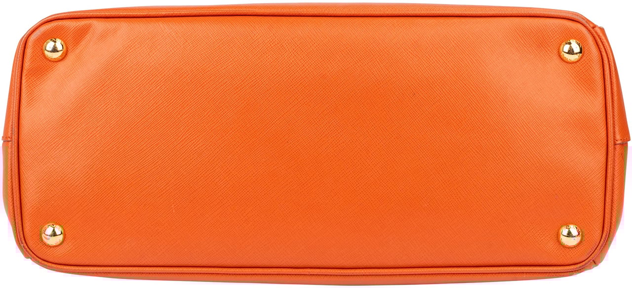 Prada Prada Orange Saffiano Leather Galleria Handbag Oranje