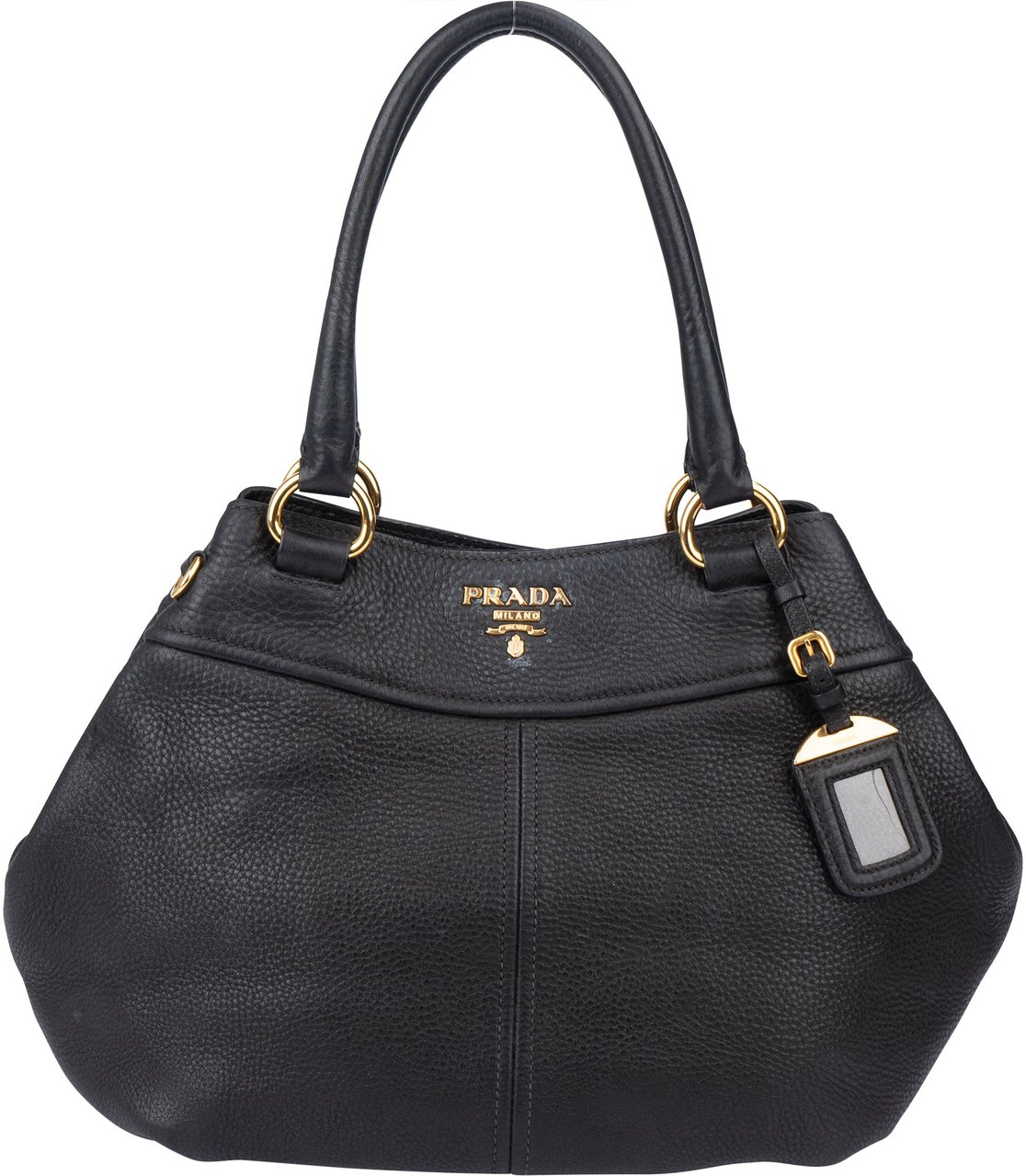Prada Prada Black Calfskin Vitello Handbag Zwart