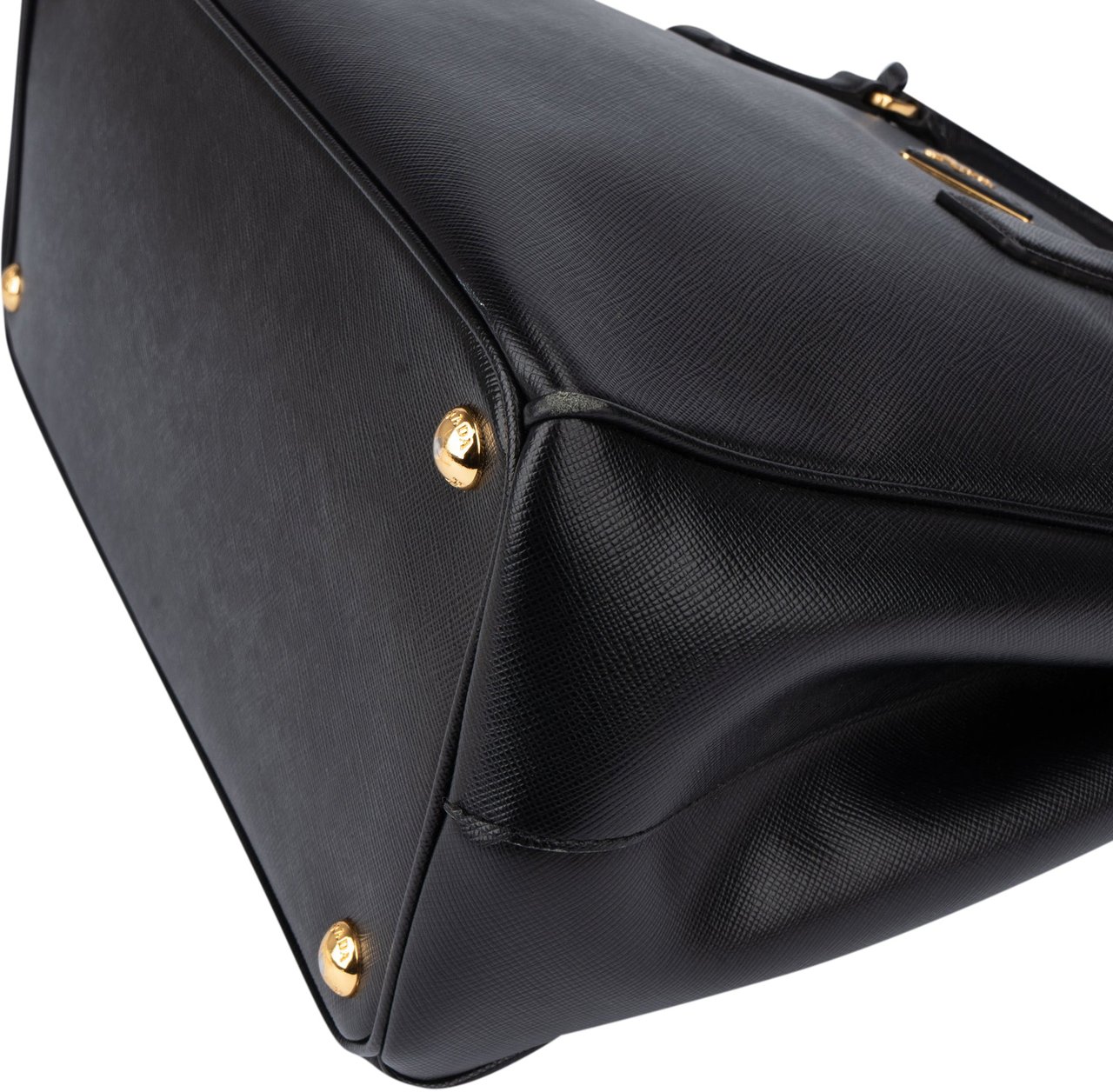 Prada Prada Black Saffiano Leather Galleria Handbag Zwart