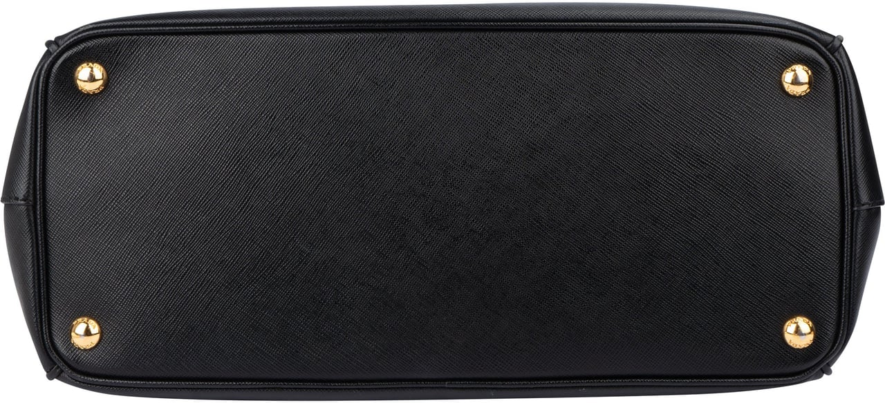 Prada Prada Black Saffiano Leather Galleria Handbag Zwart