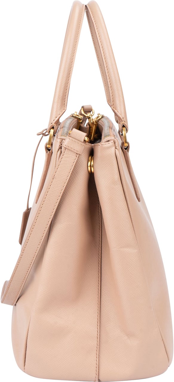 Prada Prada Pink Saffiano Leather Galleria Handbag Rood