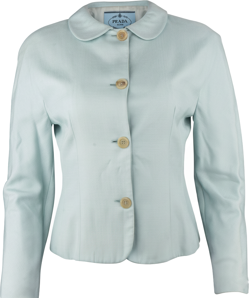 Prada Prada Bleu Viscose Jacket (DE34 / IT40) Blauw