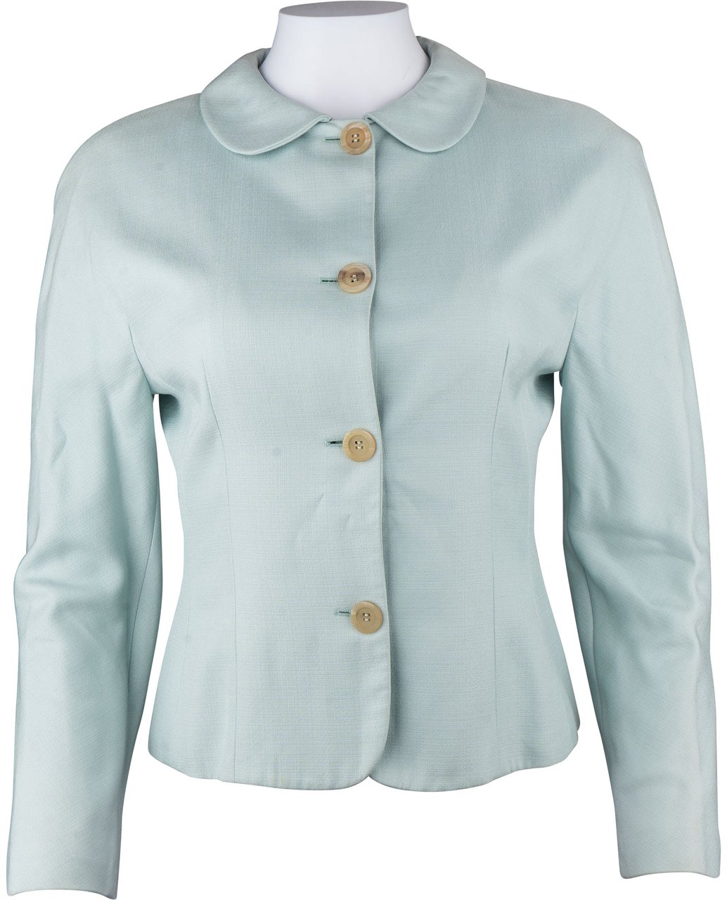 Prada Prada Bleu Viscose Jacket (DE34 / IT40) Blauw