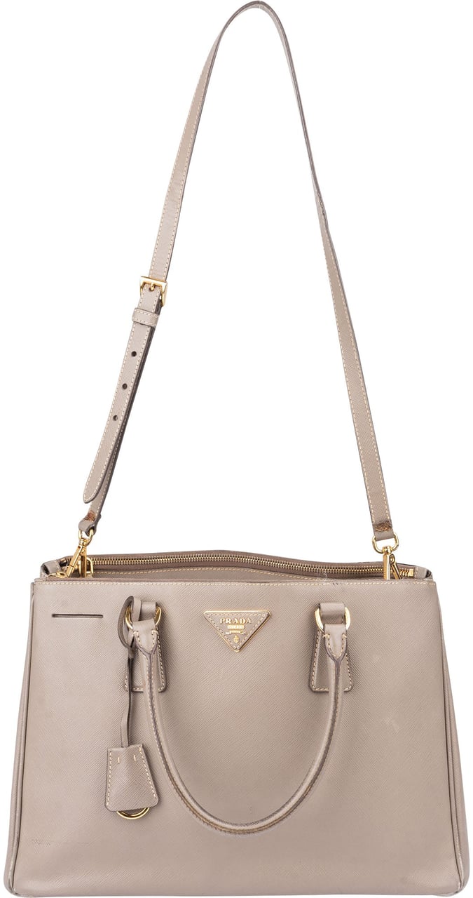 Prada Prada Grey Saffiano Leather Galleria Handbag Divers