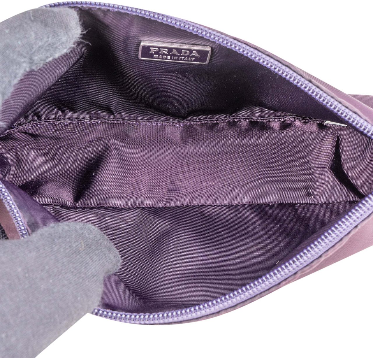 Prada Purple Nylon Triangle Handbag Paars