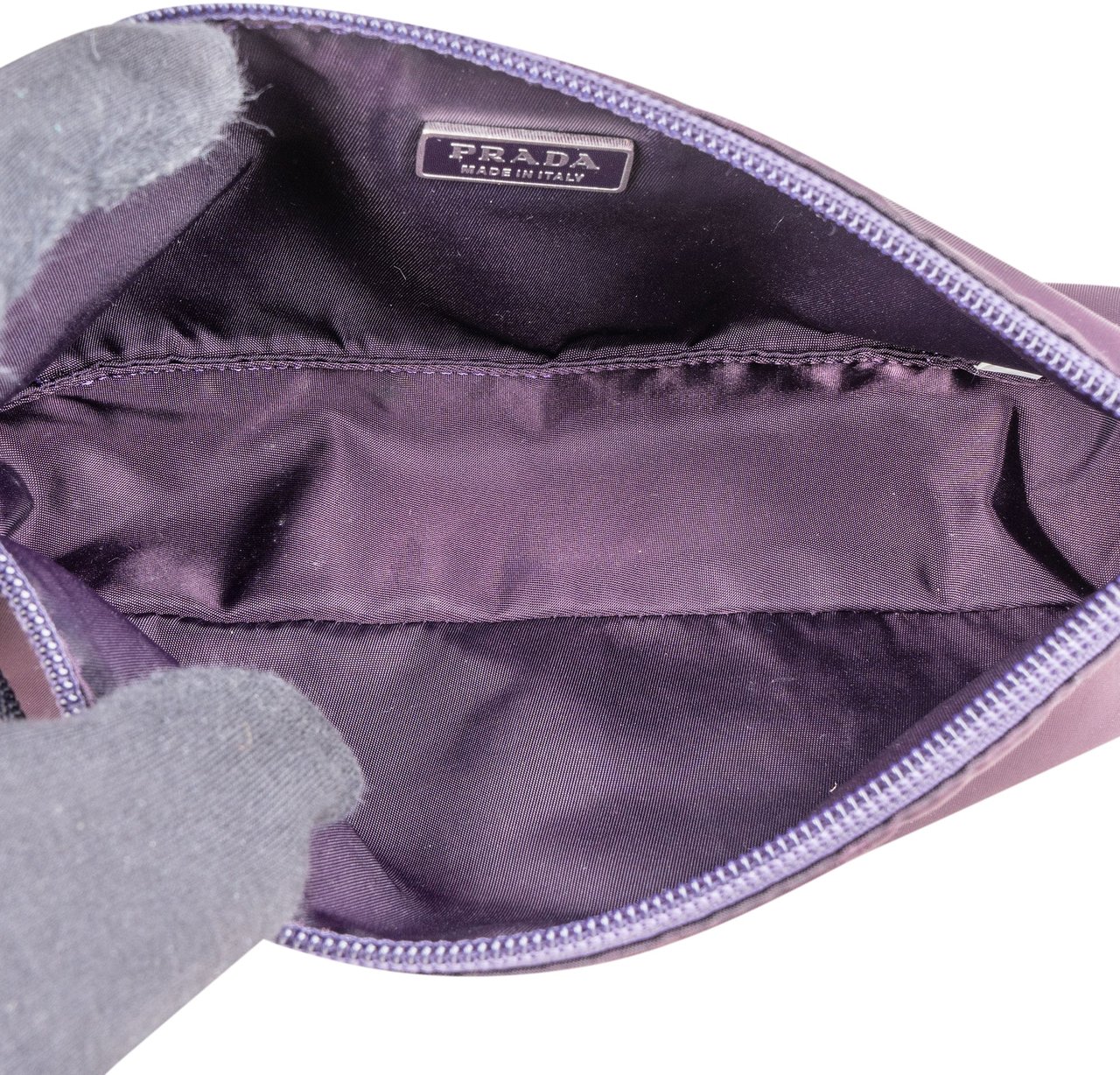 Prada Prada Purple Nylon Triangle Handbag Paars