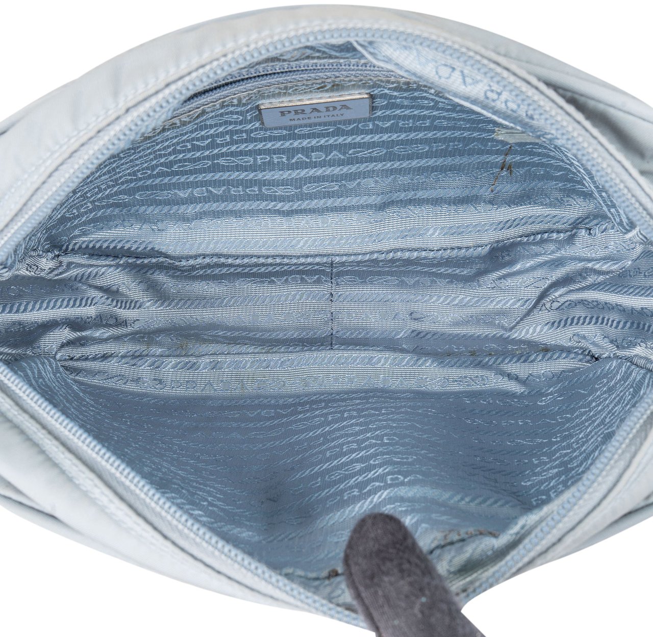 Prada Prada Bleu Nylon Triangle Crossbody Bag Blauw