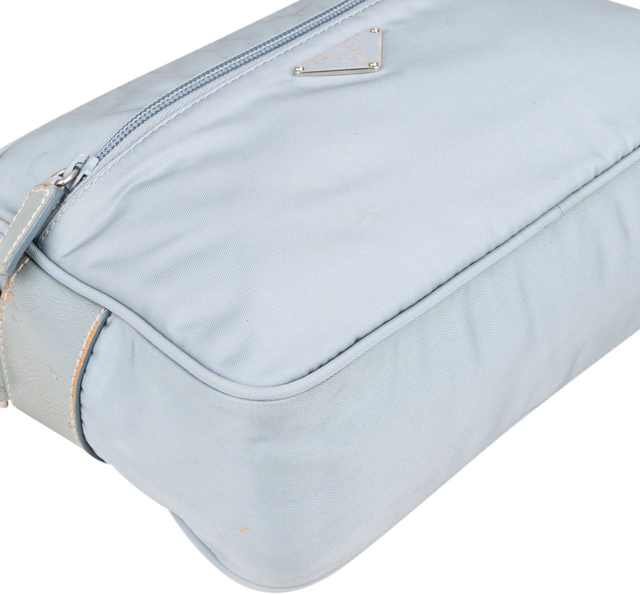 Prada Prada Bleu Nylon Triangle Crossbody Bag Blauw