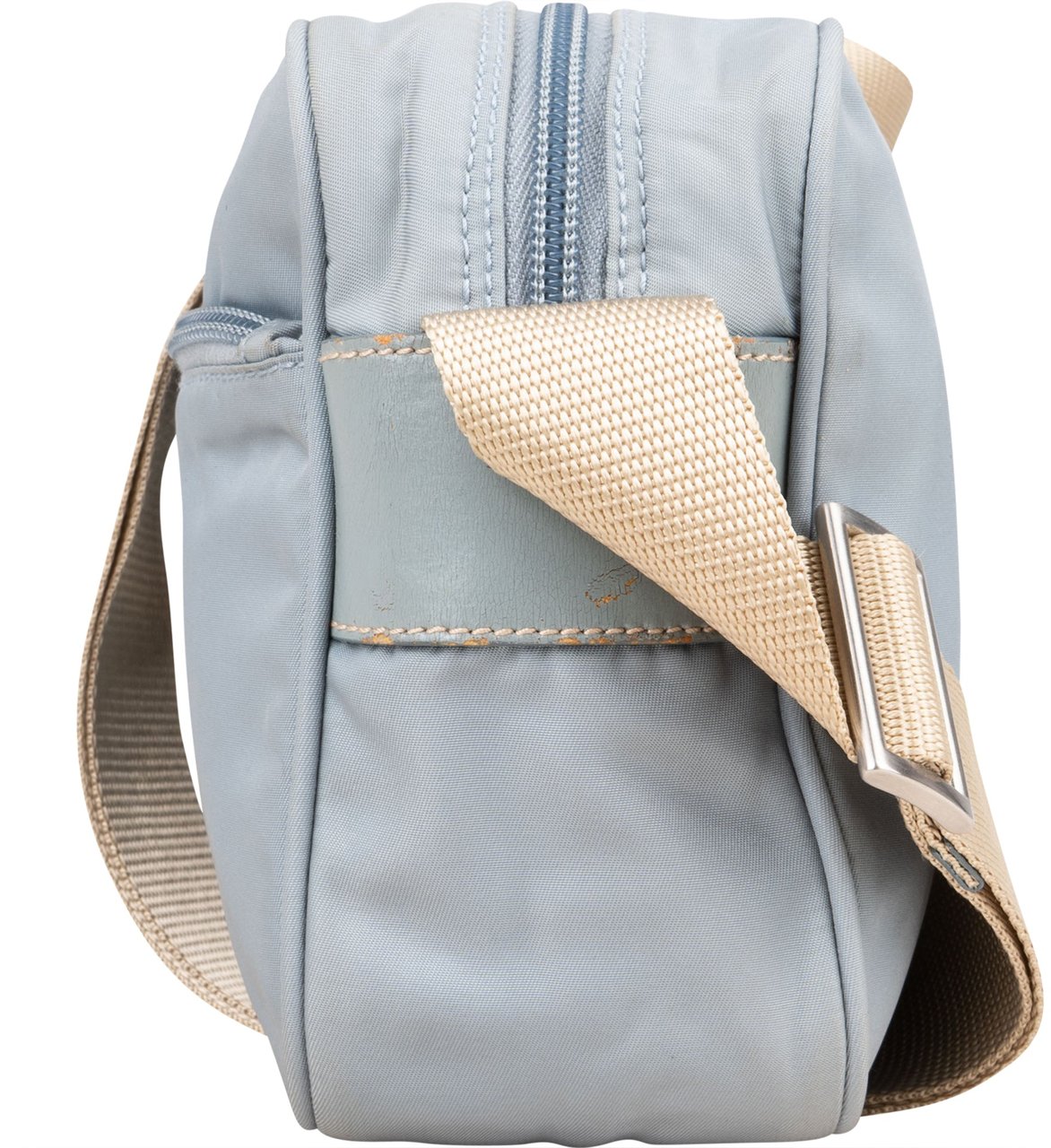 Prada Prada Bleu Nylon Triangle Crossbody Bag Blauw