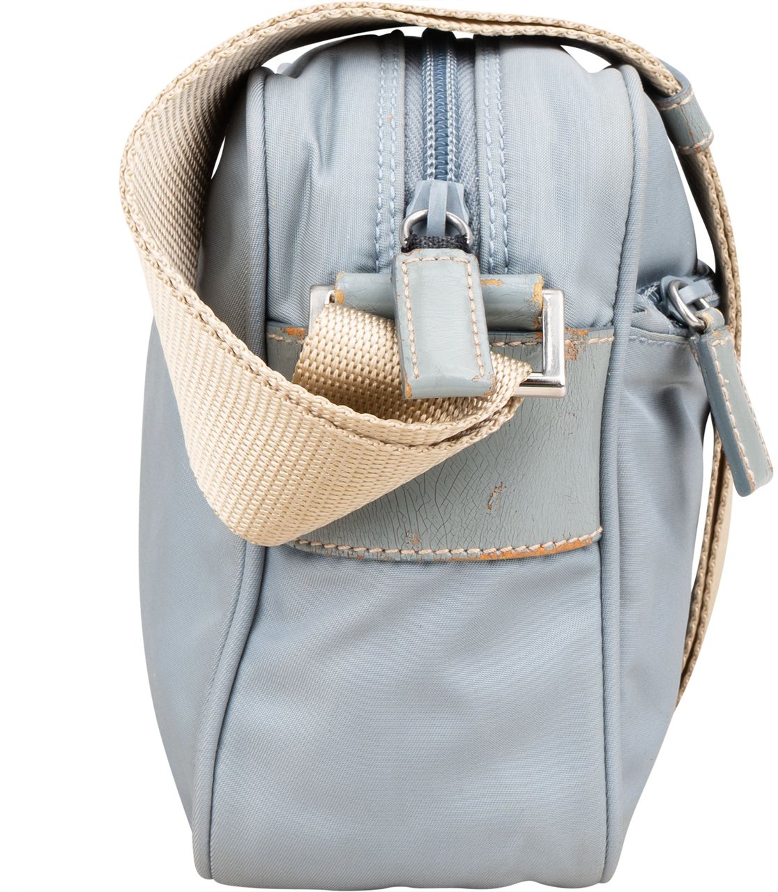 Prada Prada Bleu Nylon Triangle Crossbody Bag Blauw