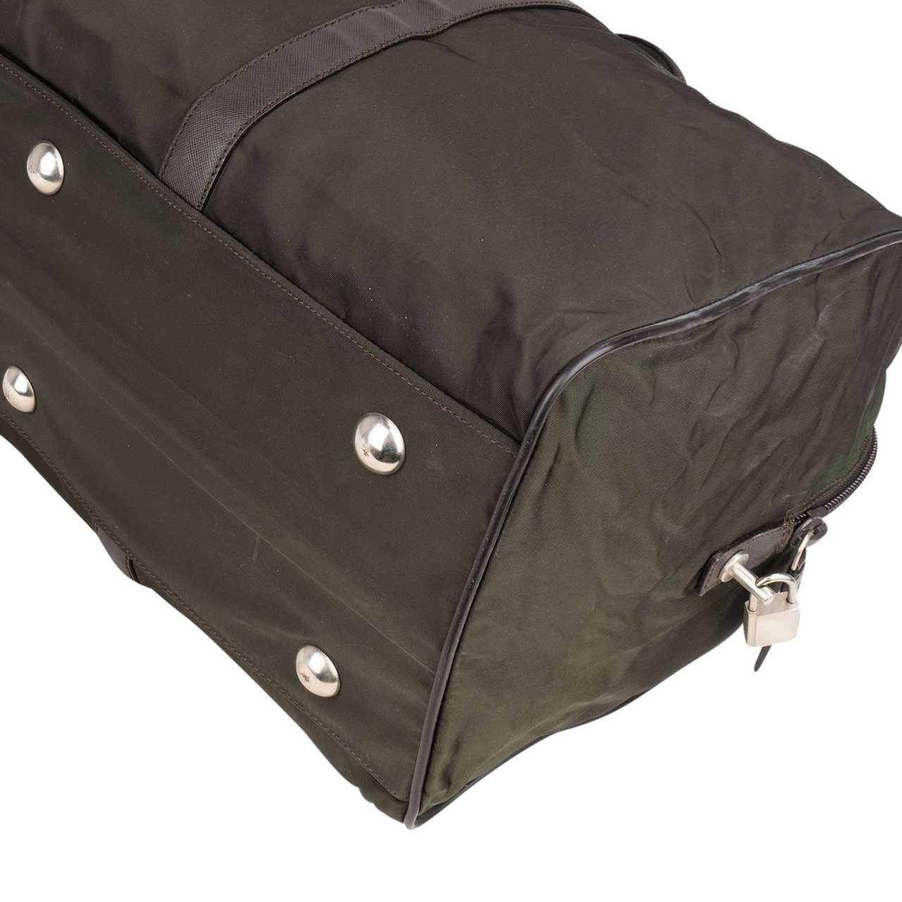 Prada Nylon Triangle Duffle Bag 48 Groen