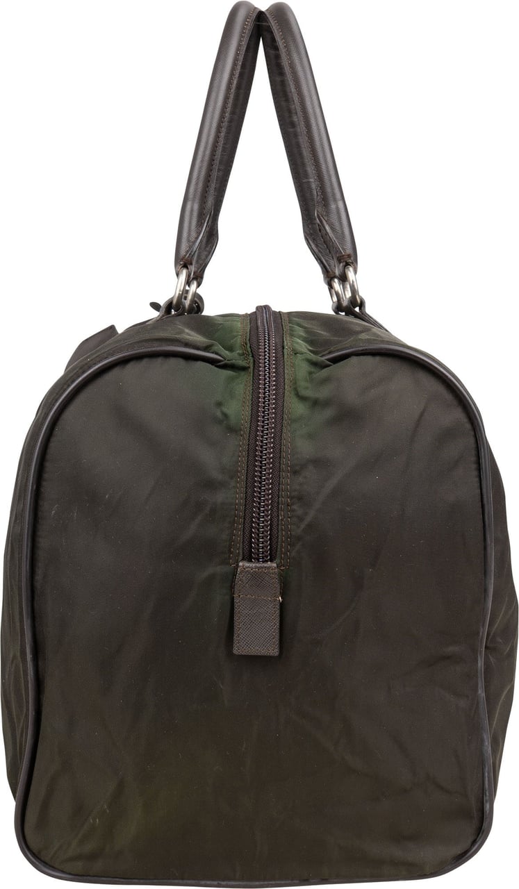 Prada Nylon Triangle Duffle Bag 48 Groen