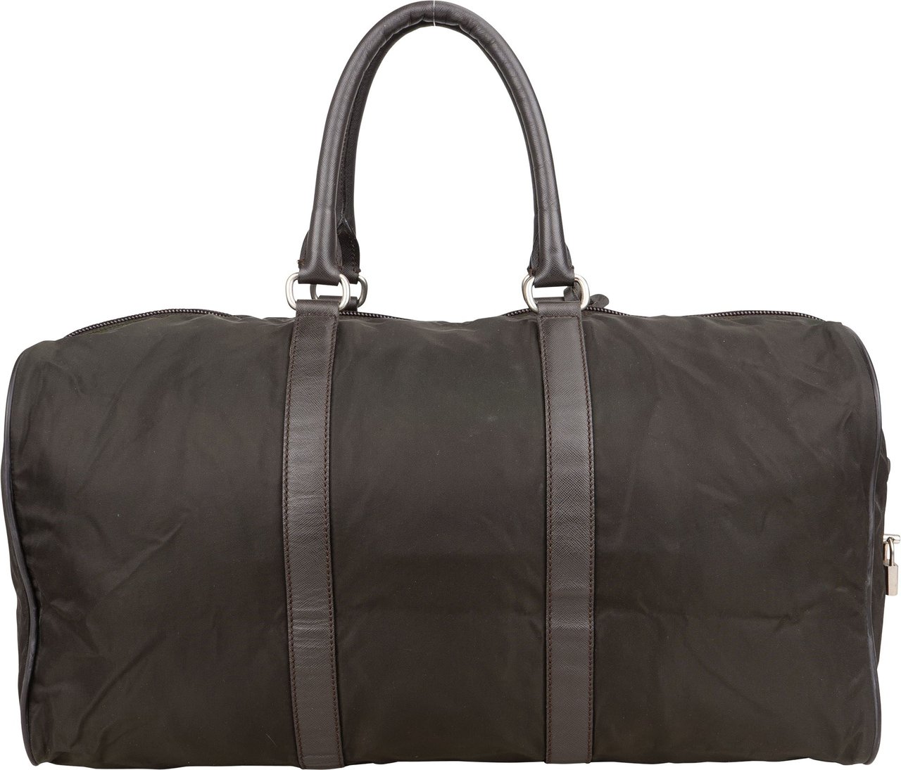 Prada Nylon Triangle Duffle Bag 48 Groen