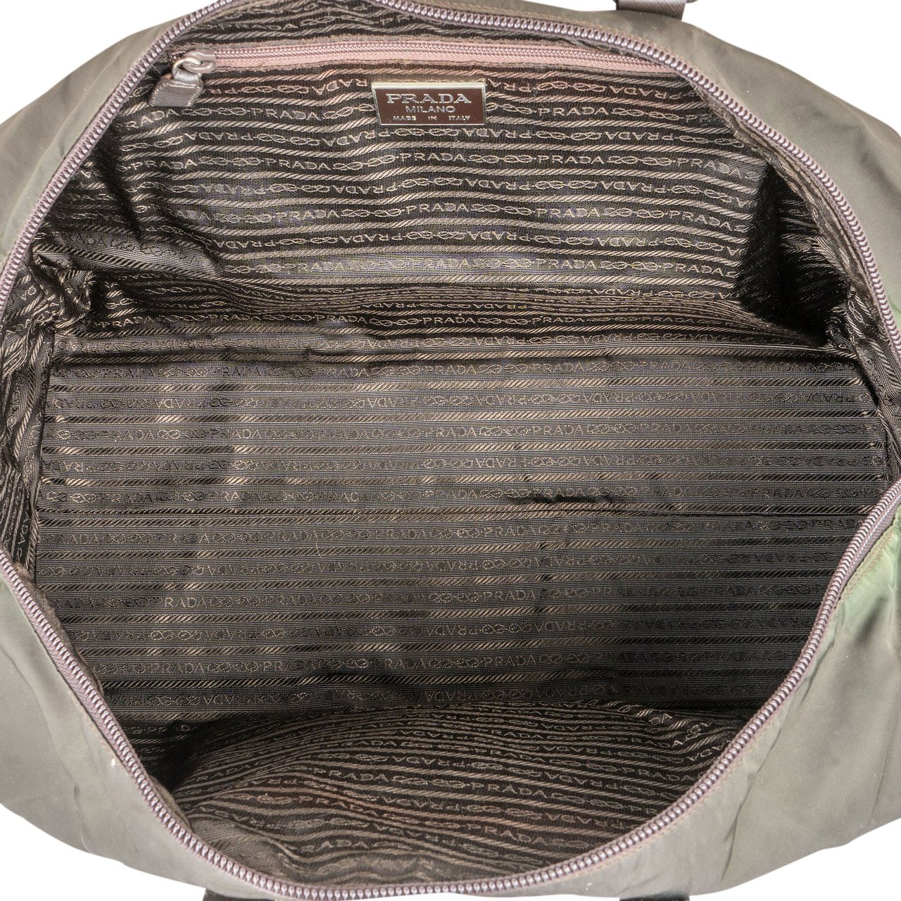 Prada Nylon Triangle Duffle Bag 48 Groen