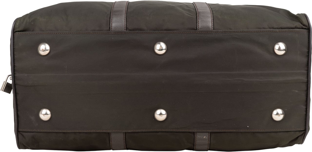 Prada Nylon Triangle Duffle Bag 48 Groen