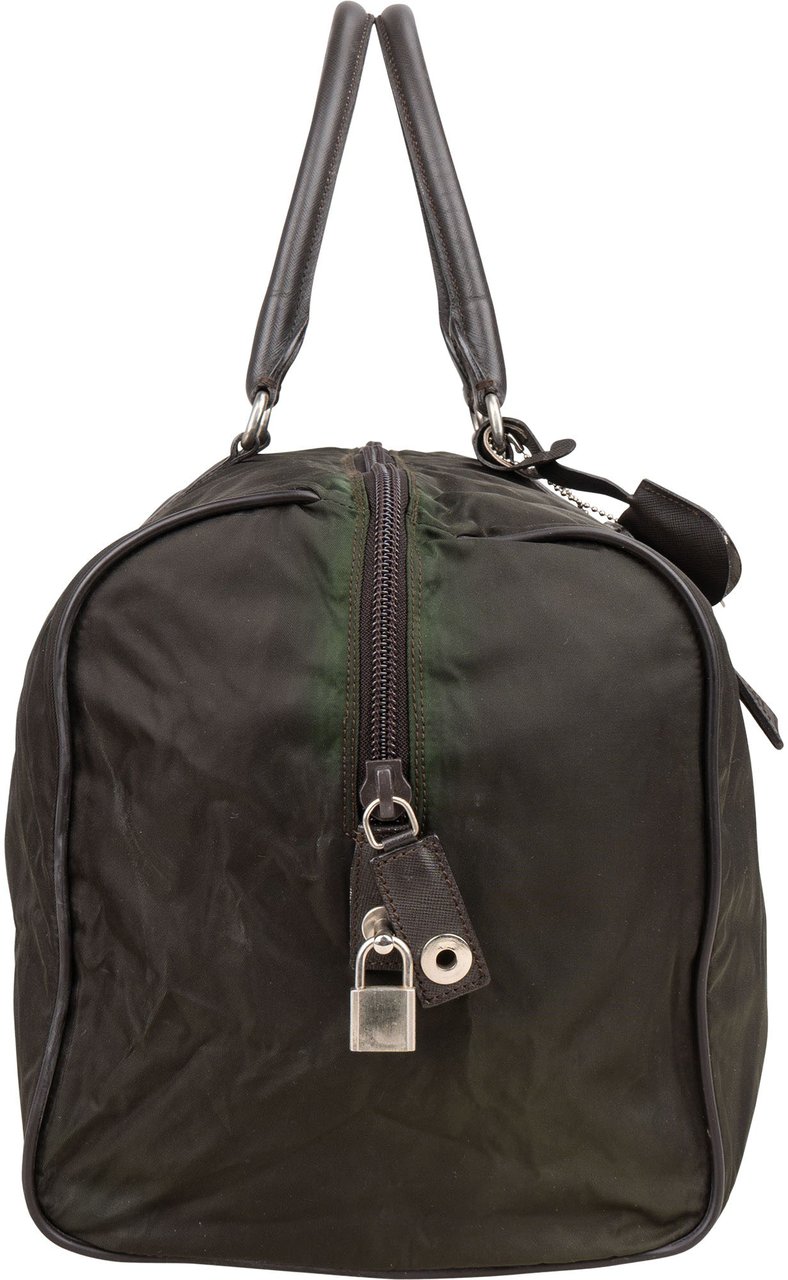 Prada Nylon Triangle Duffle Bag 48 Groen