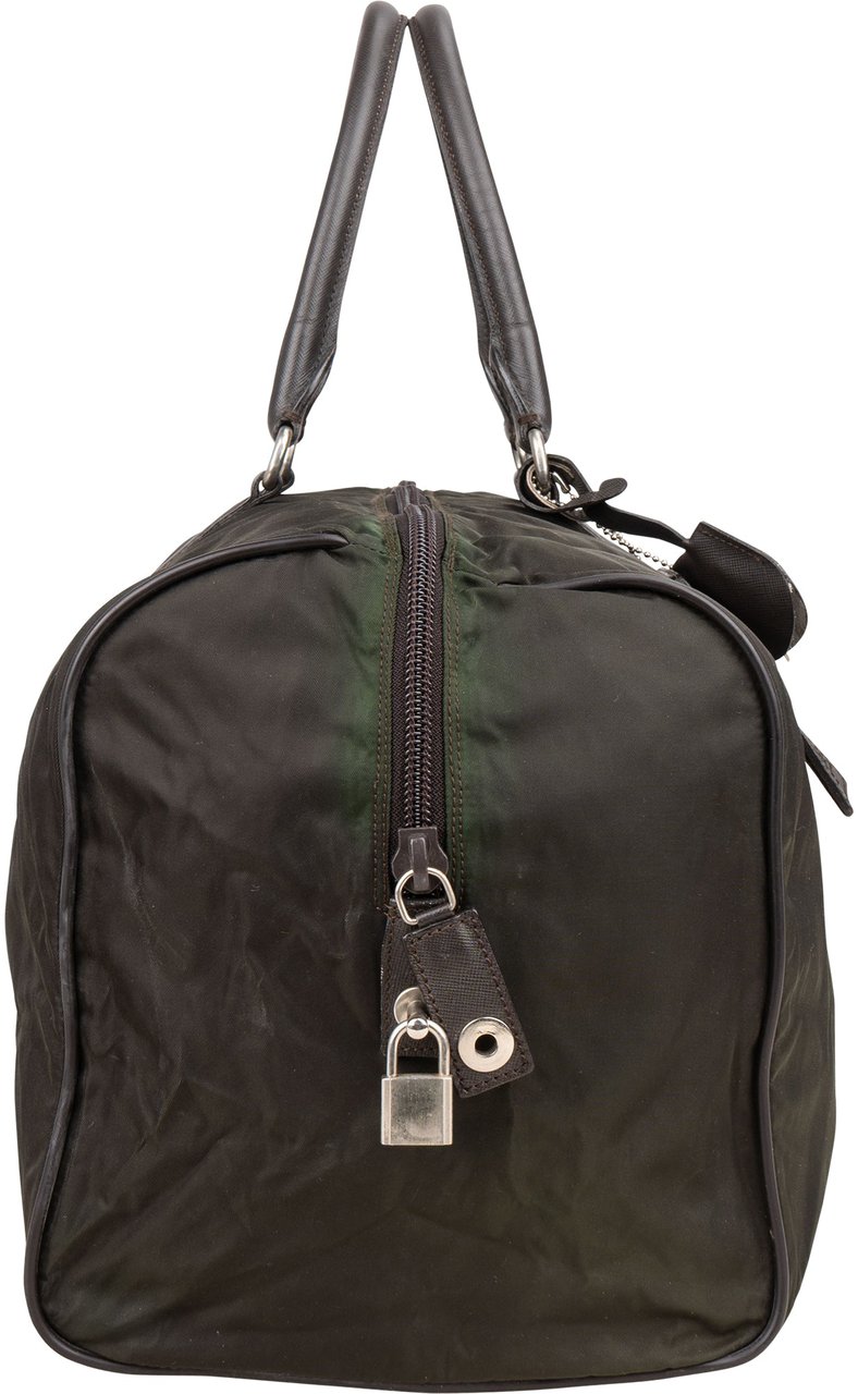 Prada Prada Nylon Triangle Duffle Bag 48 Groen