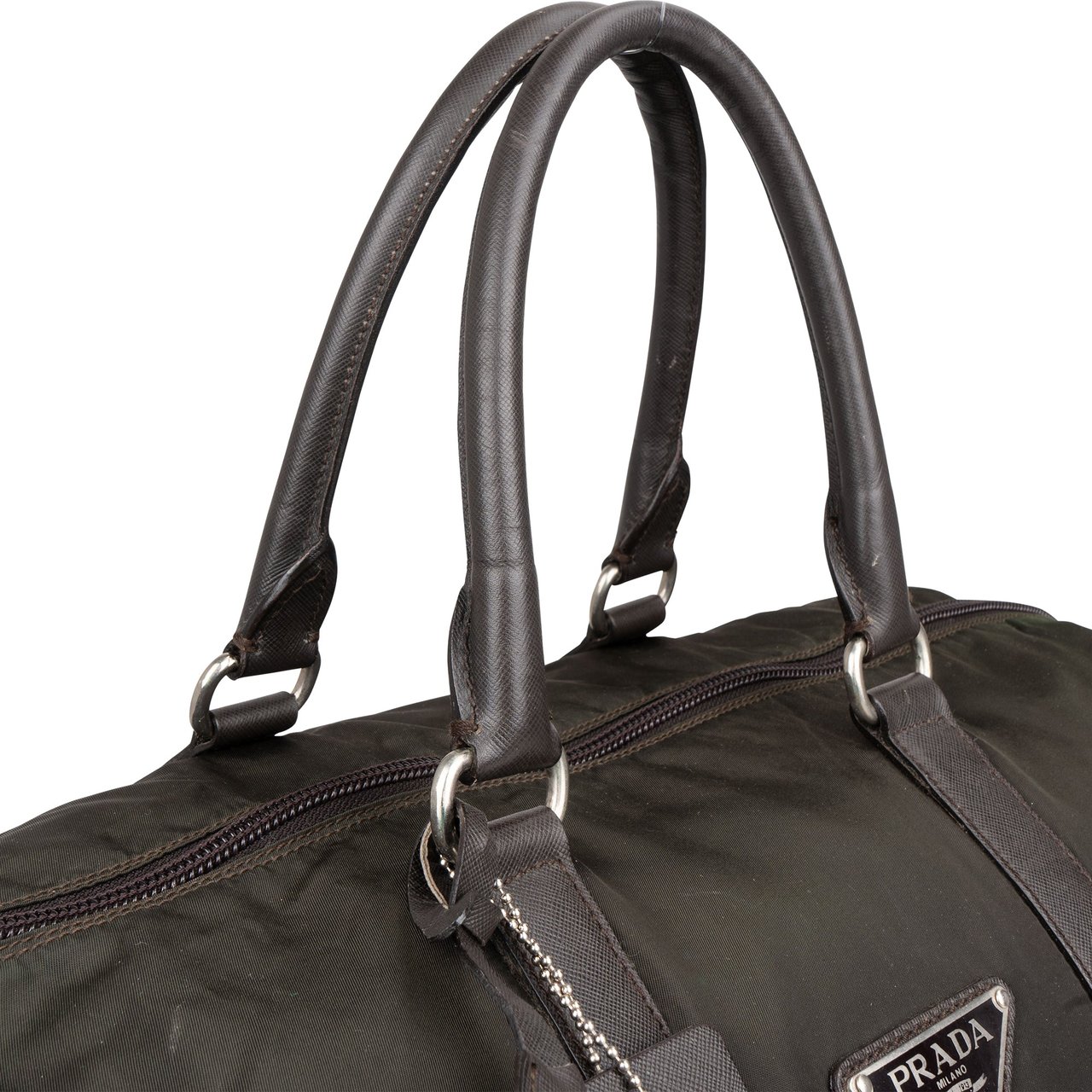 Prada Prada Nylon Triangle Duffle Bag 48 Groen