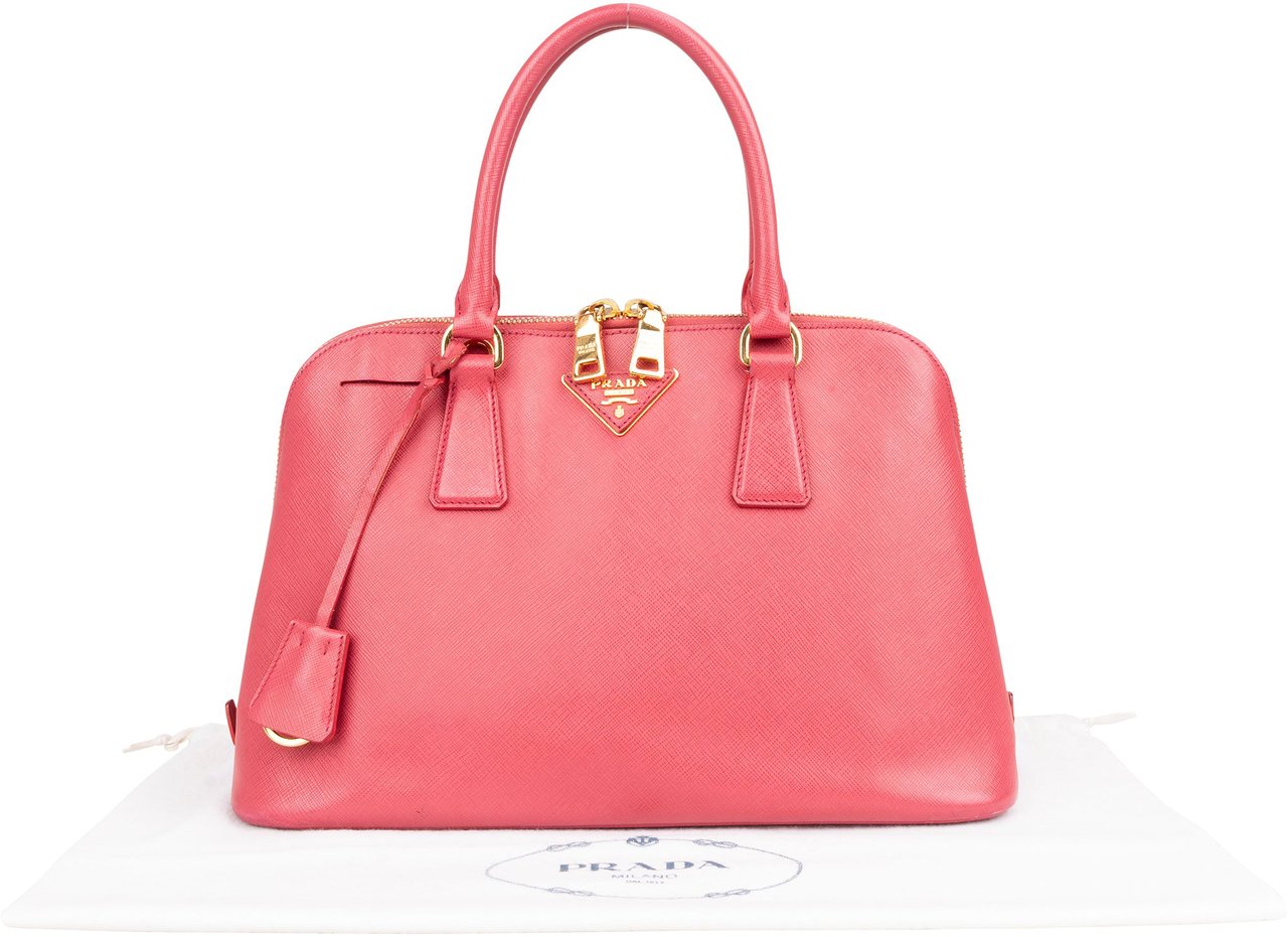 Prada Prada Pink Saffiano Leather Promenade Handbag Divers