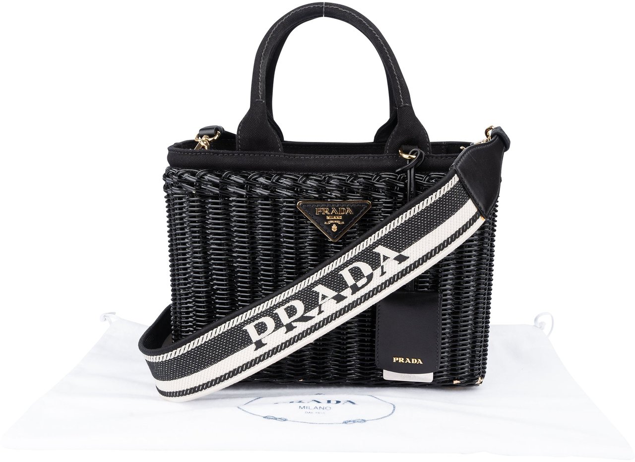 Prada Prada Black Basket Handbag Zwart