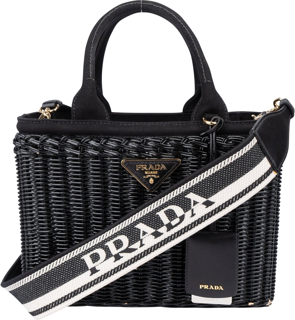 Prada Prada Black Basket Handbag Zwart