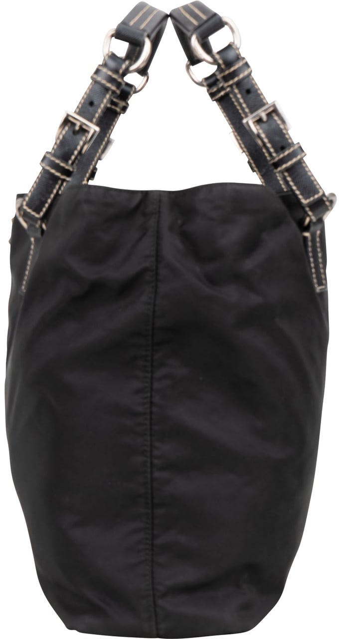 Prada Black Nylon Triangle Handbag Zwart