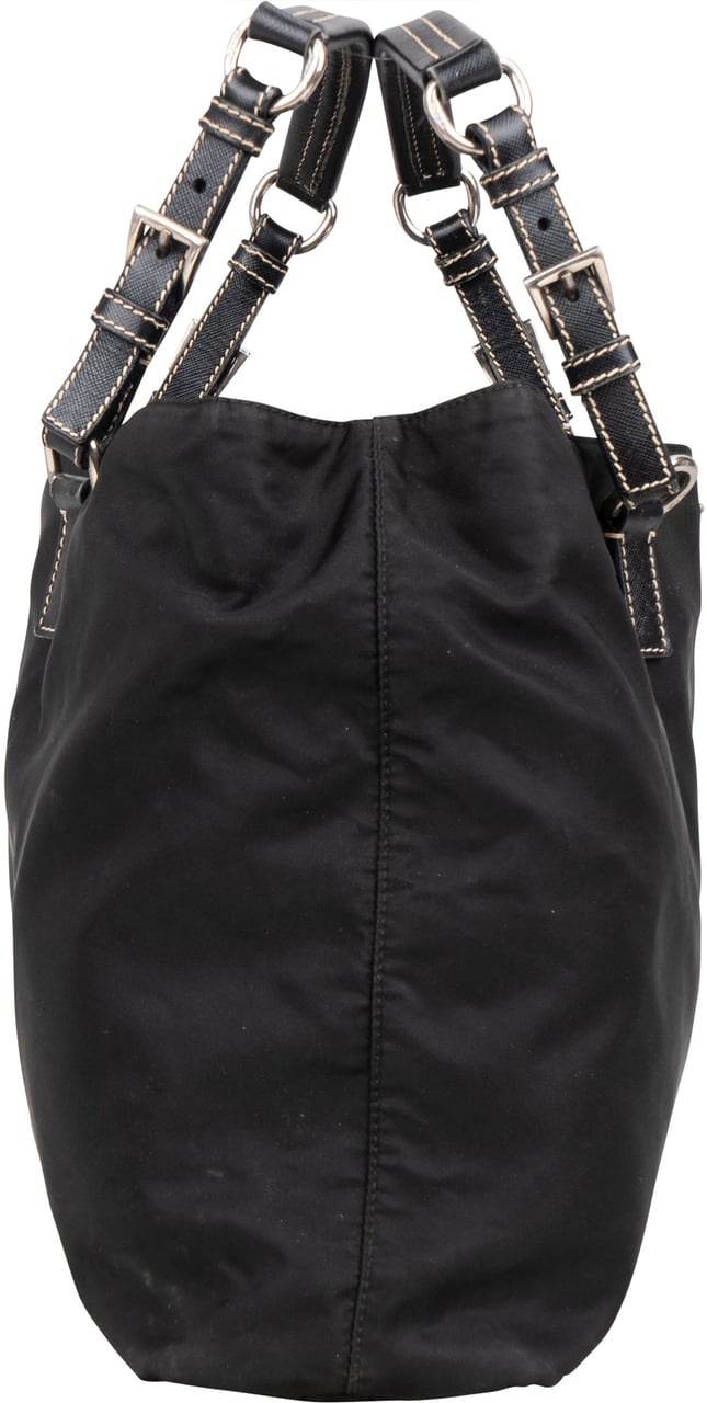 Prada Black Nylon Triangle Handbag Zwart