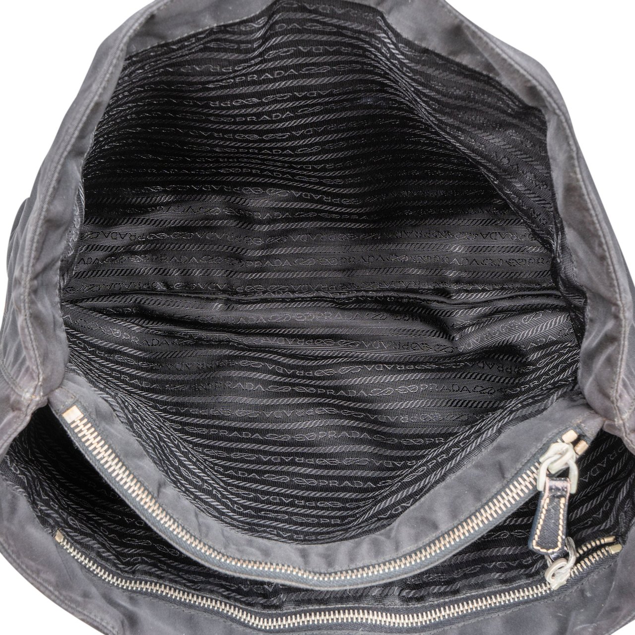 Prada Black Nylon Triangle Handbag Zwart