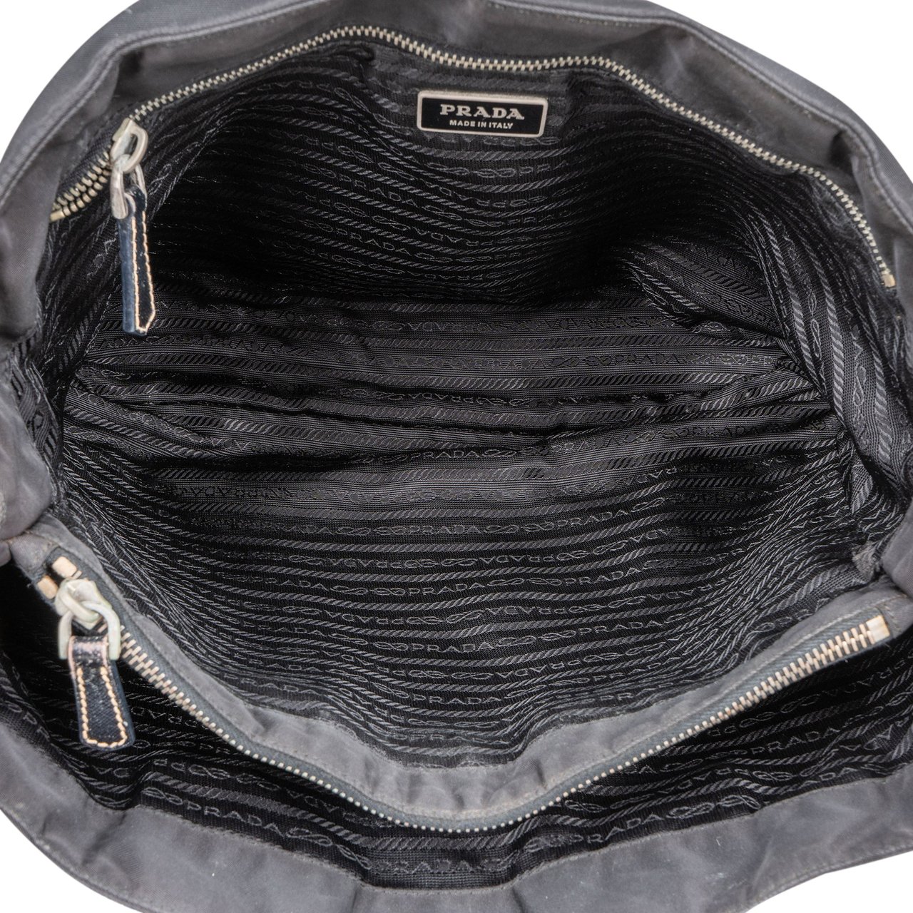 Prada Black Nylon Triangle Handbag Zwart