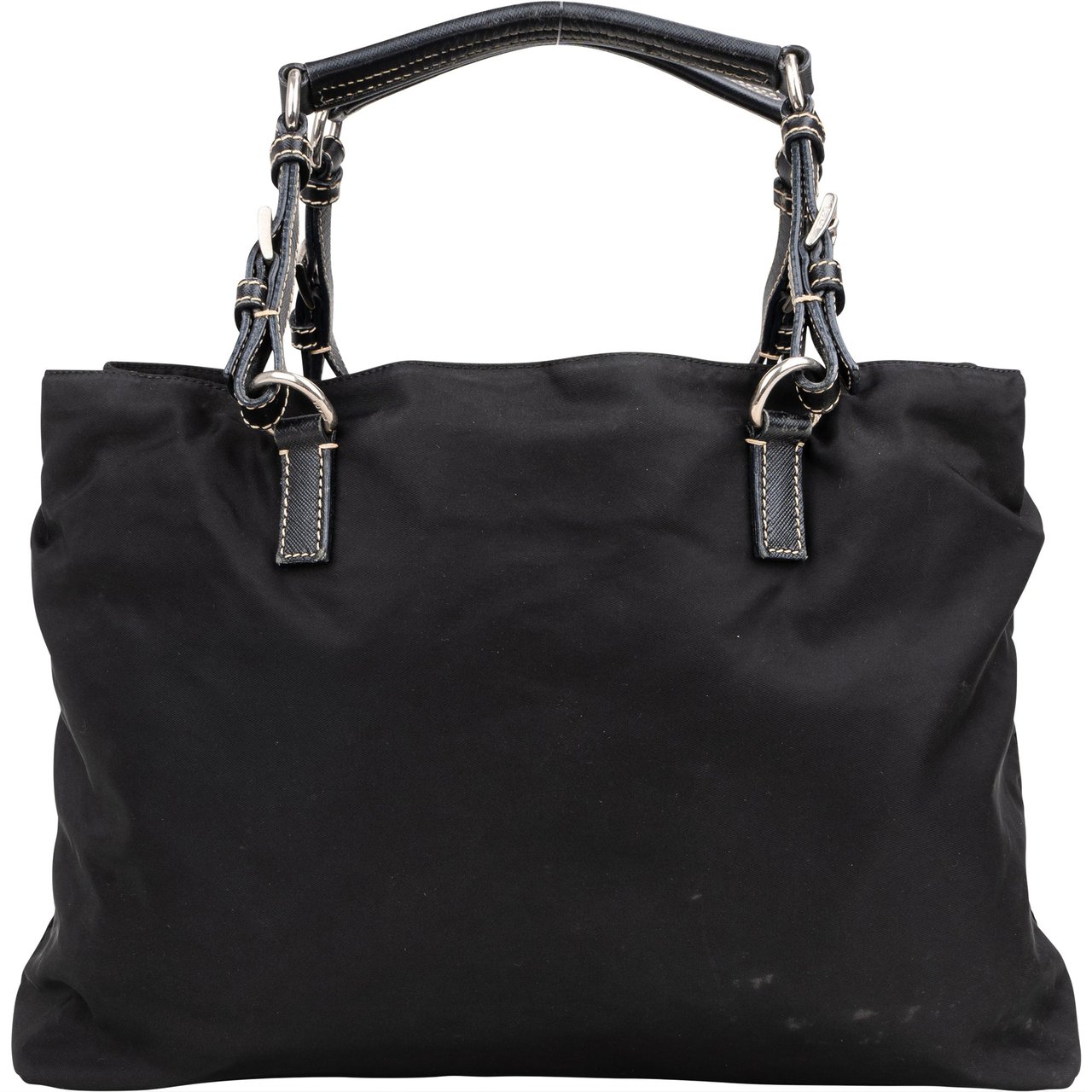 Prada Black Nylon Triangle Handbag Zwart