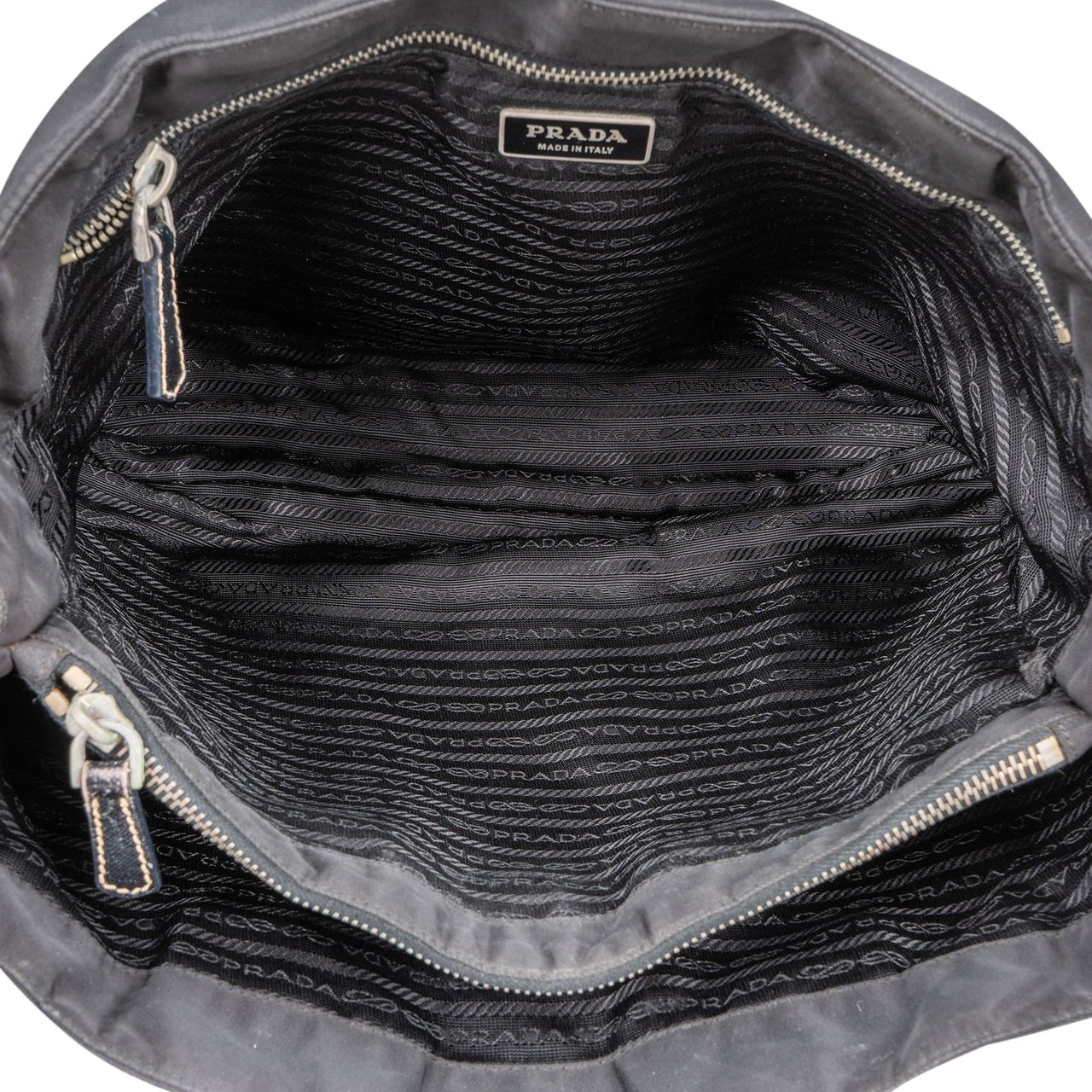 Prada Prada Black Nylon Triangle Handbag Zwart