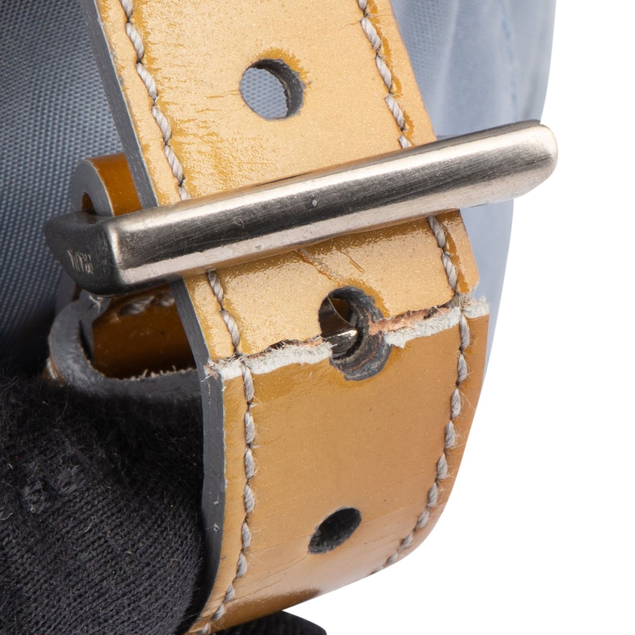 Prada Prada Blue Nylon Triangle Crossbody Messenger Bag Blauw