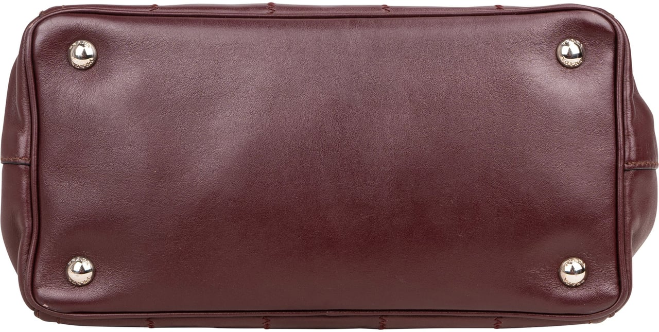 Prada Prada Bordeaux Leather City Handbag Divers