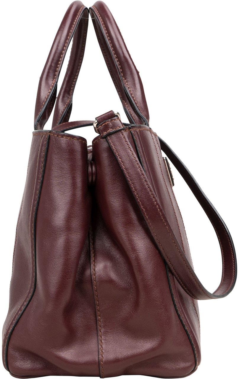 Prada Prada Bordeaux Leather City Handbag Divers