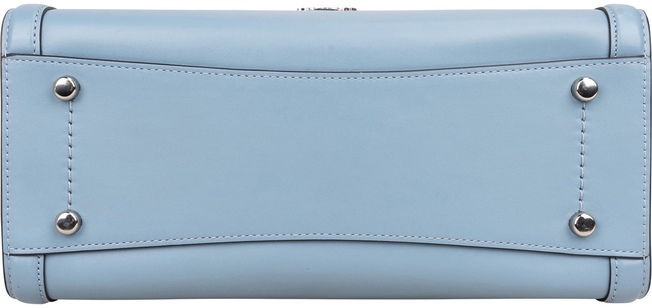 Prada Prada Blue Leather Zoe Carryall Handbag Blauw