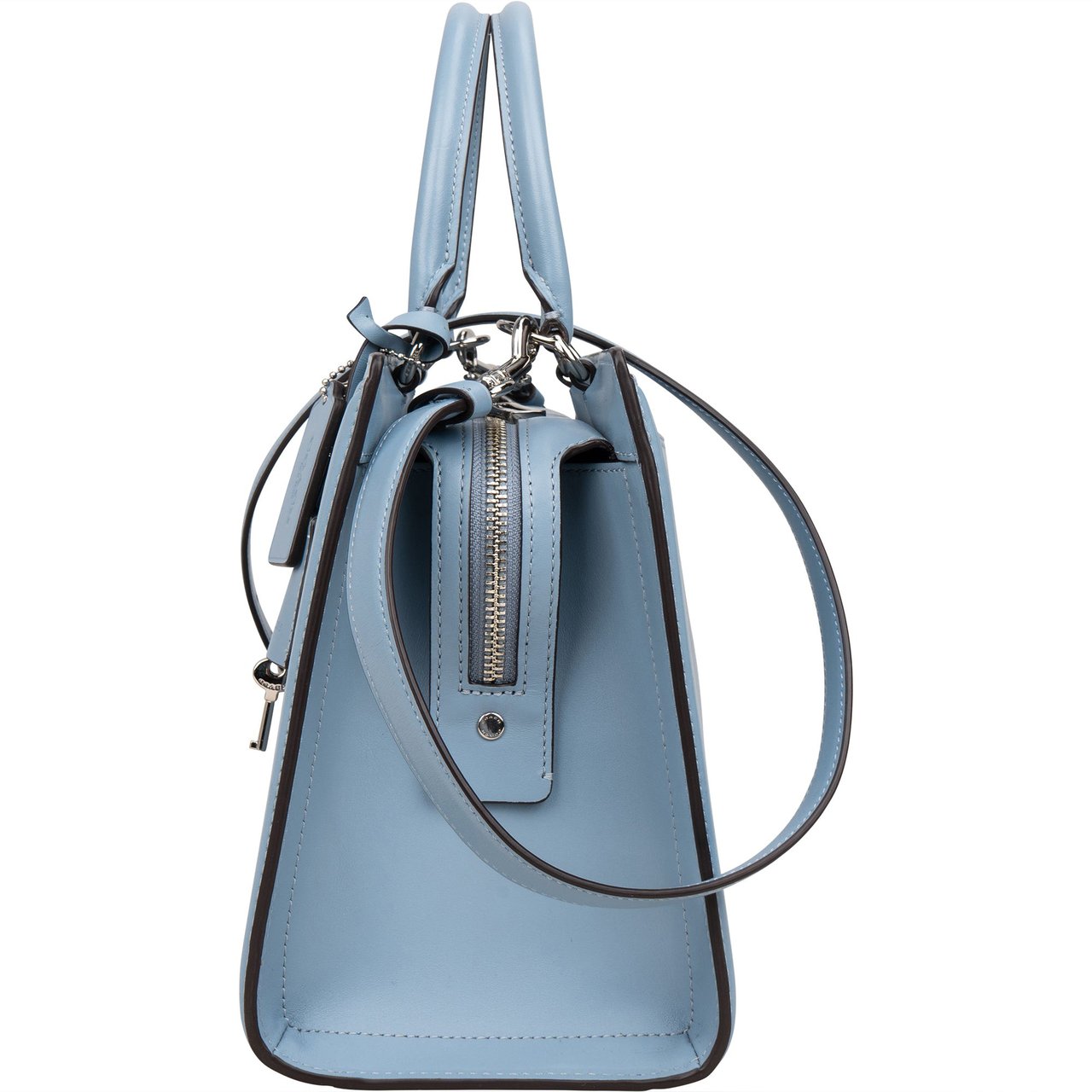 Prada Prada Blue Leather Zoe Carryall Handbag Blauw