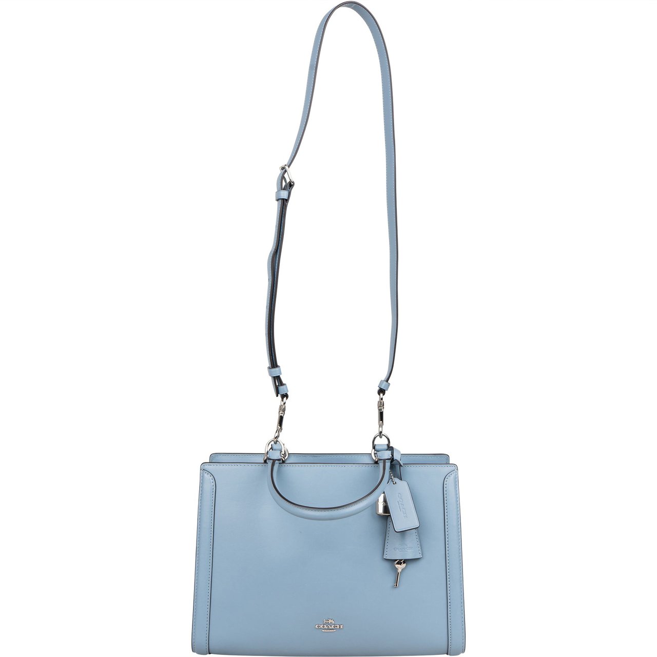 Prada Prada Blue Leather Zoe Carryall Handbag Blauw