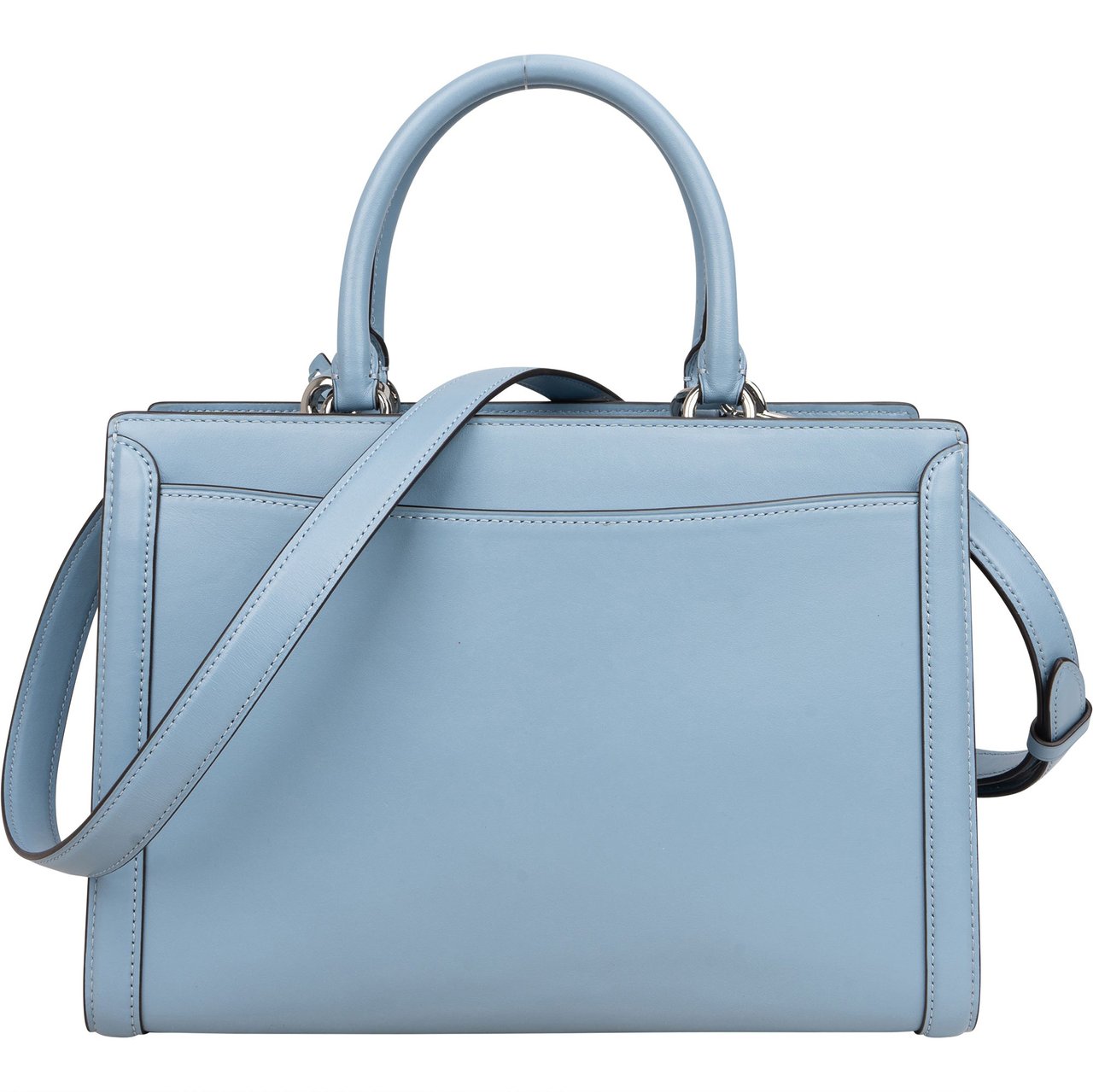 Prada Prada Blue Leather Zoe Carryall Handbag Blauw