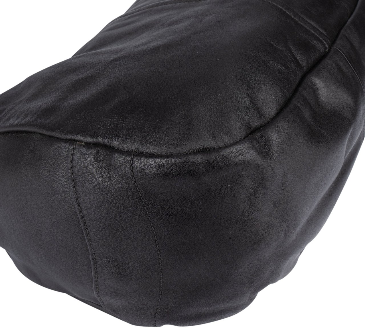 Prada Prada Black Leather Hobo Bag Zwart