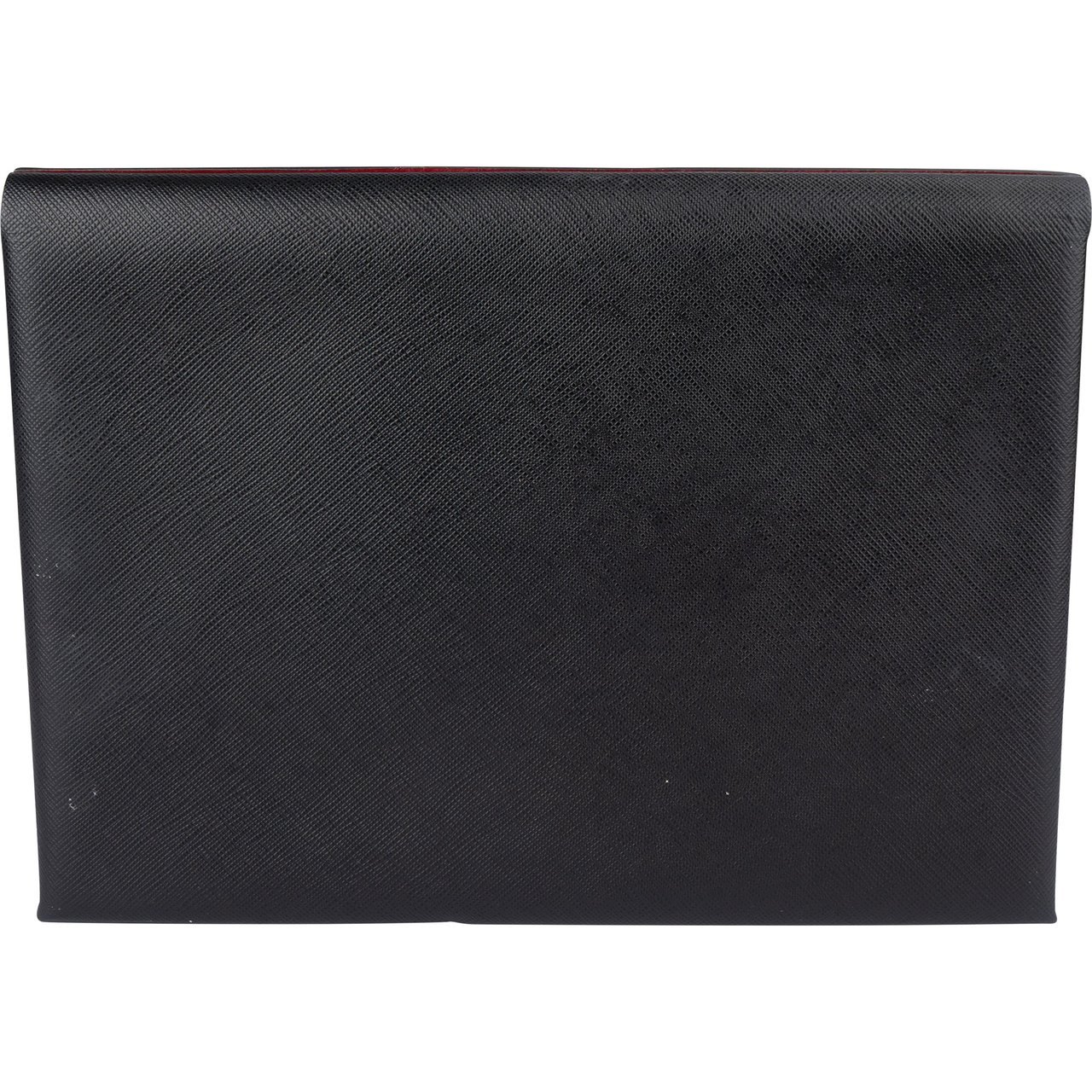 Prada Prada Black Saffiano Leather Organizer Clutch Zwart