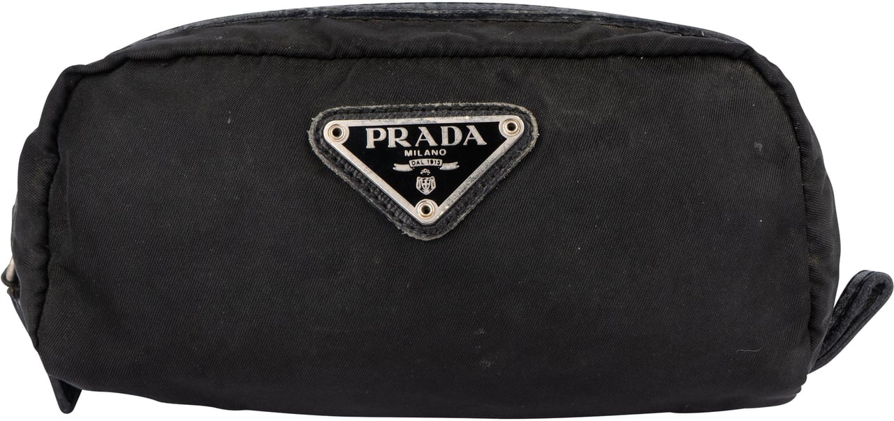 Prada Prada Black Nylon Triangle Pouch Zwart