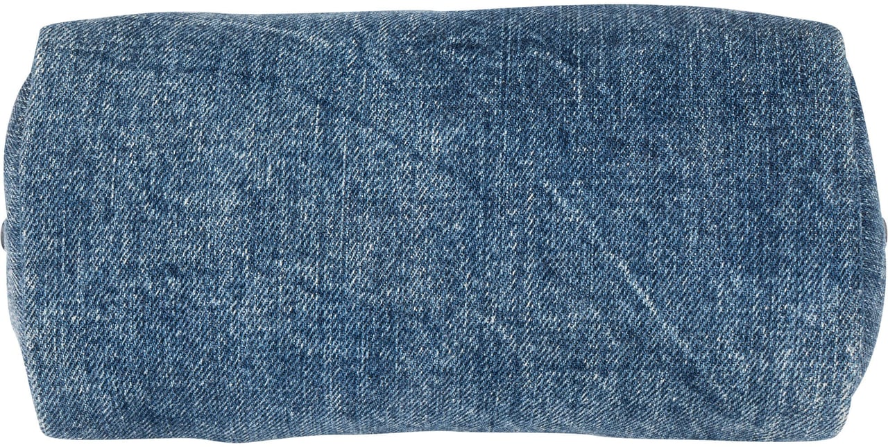 Prada Prada Denim Monogram Triangle Pouch Blauw