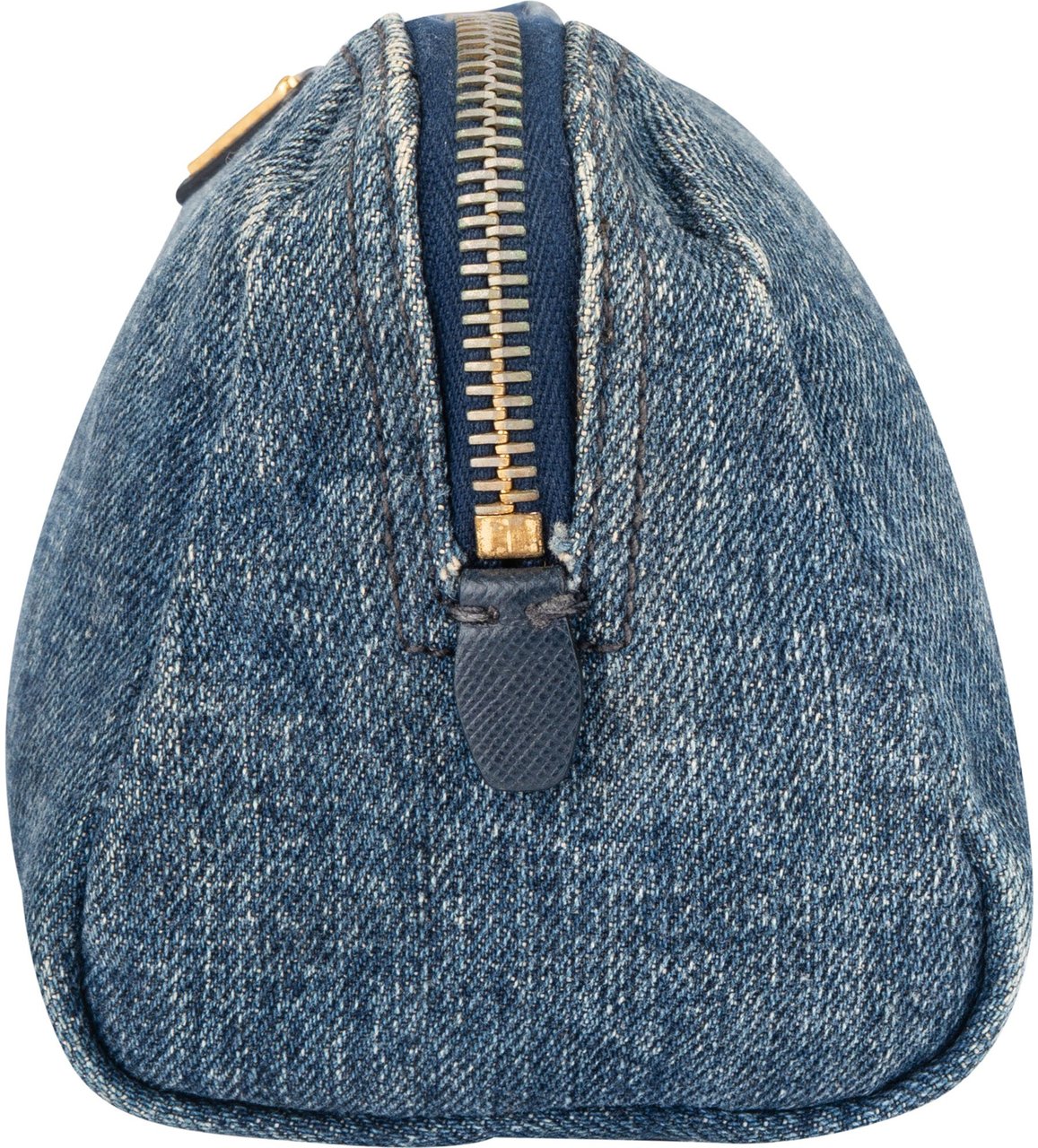 Prada Prada Denim Monogram Triangle Pouch Blauw