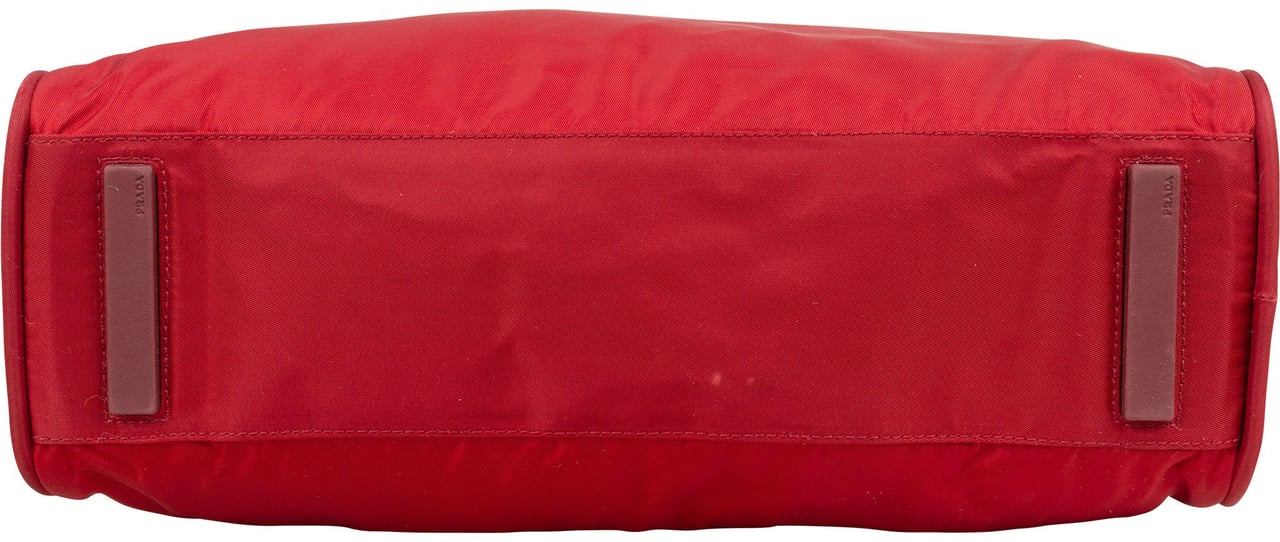 Prada Prada Red Nylon Triangle Shoulder Bag Rood
