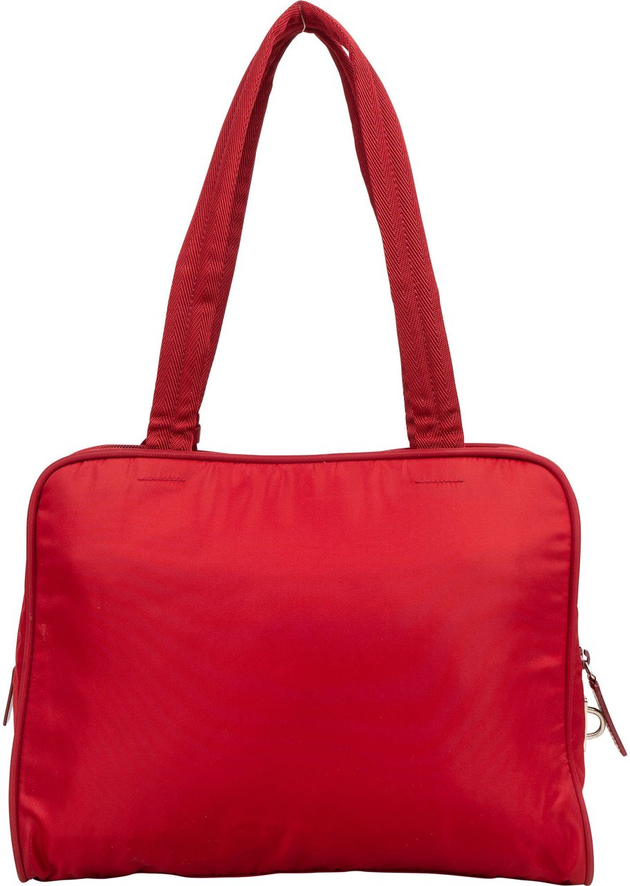 Prada Prada Red Nylon Triangle Shoulder Bag Rood